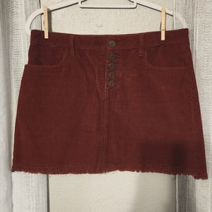 Rust colored courderoy skirt